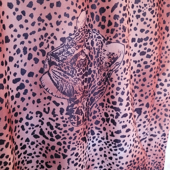 Cheetah Leopard Pattern Maxi Poncho Kimono Caftan - Picture 2 of 4